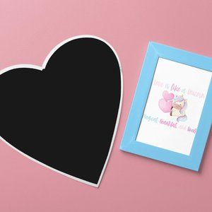 Sweet Valentine's Day Gift Love is Like A Unicorn 8x10 Unframed Wall Art